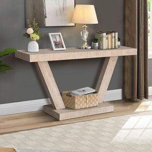 Panca Consolle Vintage da Ingresso in Legno Invecchiato da 60 Pollici con Mobile Contenitore a 2 Ripiani in Legno Massello Impiallacciato, Design Rustico e Ampio - Product Image 5