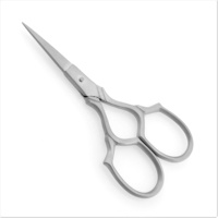 Ciseaux à cuticules fantaisie brodés, pour soins des ongles, en acier inoxydable, lame tranchante, pointe droite, motif imprimé