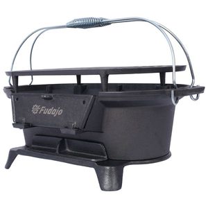 100% in ghisa smaltata piccola griglia portatile da esterno a carbone da tavolo ovale in ghisa resistente griglia Hibachi campeggio - Product Image 6