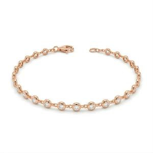 DEF Color 14K Yellow Gold VVS Bezel Set Lab Diamond <b>Lobster</b> <b>claw</b> Wedding Bracelet Diamond Bracelets & Bangles Layering Jewelry - Product Image 3