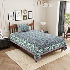 2026 Premium Grade Reactive Printed <b>Flat</b> Bedsheets 1 <b>Pillow</b> Covers Included Cotton Cover Sets 300tc Eco-Friendly All-Season - Product Image 1