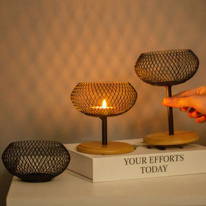 LANJO Porte-bougie en métal géométrique minimaliste fait main, durable et portable, avec support, style nordique, décoration d'intérieur - Product Image 2