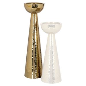 Decorative Metal Candle Holder Featuring Golden Finished Detailing For Modern Living Room Enhancement Projects - Product Image 3
