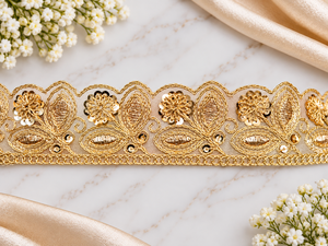 Glitter Embroidery Floral Lace Ribbon Trim 2''-2.875'' Width for Hair Bows <b>Headbands</b> Bags Wedding Home Decor Gifts - Product Image 2