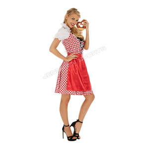 Oktoberfest Carnival Halloween Dress Women's German Dirndl Dress <b>Costumes</b> For Bavarian Embroidered Oktoberfest Dirndl Dress - Product Image 2
