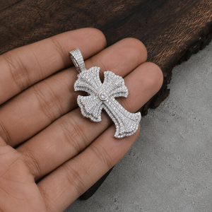 Custom Iced Out <b>Cross</b> Pendant <b>Necklace</b> Wholesale Micro Paved Moissanite Hip Hop Jewelry 925 Sterling <b>Silver</b> Luxury <b>Men</b> Pendant - Product Image 4