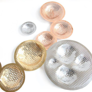 Bols de service alimentaire de luxe en aluminium moulé de haute qualité, finition argentée texturée, brillants et polis, très demandés - Product Image 2