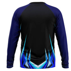 Tissu 95% polyester 5% élasthanne, couleur personnalisée, rashguard unisexe de haute qualité, manches longues, compression pour la gym et le surf - Product Image 2