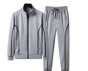 Winter Solid Casual Plus Size Sportswear Gym Fitness Fleece Training Eco-Friendly Men's Two-Piece Set Tracksuit Jogging Suit - Product Image 1