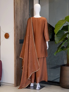 Kurti Plazo Dupatta Elegante de Secado Rápido, Material Crush, Superventas, para Mujer, Ideal para Festivales y Bodas, a Precio Económico desde India - Product Image 5