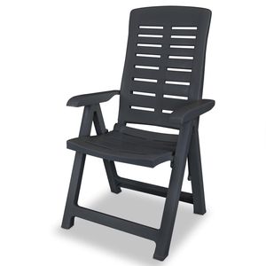Juego de 4 Sillas Reclinables de Plástico Antracita, Muebles Plegables Estándar para Patio - Product Image 3