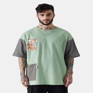 Ropa Camiseta con estampado personalizado Algodón DTG Estampado Moda Retro fuera del hombro Boxy Street Heavyweight Hombres camiseta - Product Image 2