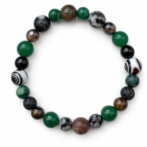 Natural Uncut Green Aventurine Bracelet | Raw Crystal Chip Beaded Bracelet | Healing Stone Jewelry Wholesale for <b>Men</b> Women - Product Image 2