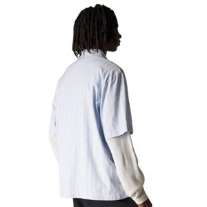 Camisa de Hombre a Rayas, Manga Corta, con Botones, Informal, Ligera, Tejida, para Verano, Rayas Verticales, Suministro al por Mayor OEM - Product Image 6