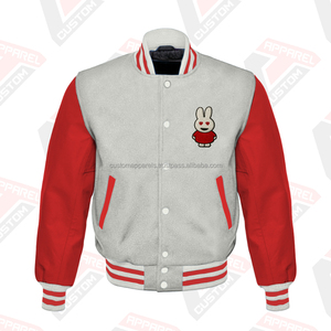 Blouson universitaire homme personnalisé en mélange de laine respirant pour l'hiver, avec logo brodé de qualité supérieure sur le devant et col montant coupe-vent - Product Image 3