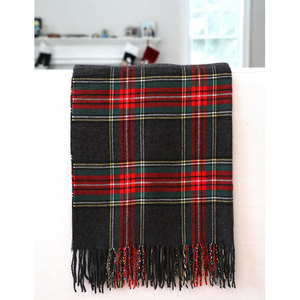 Chal Oversize de Tartán Escocés Negro Estilo Stewart, Suave al Tacto como Cachemira, Bufanda de Invierno 80 x 30 - Product Image 4