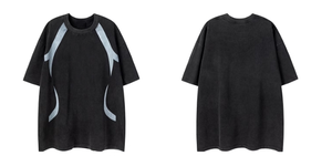 เสื้อยืดคอกลมแขนสั้นลายพิมพ์ดิจิทัลสไตล์วินเทจทรงโอเวอร์ไซส์ผ้าฝ้าย 100% แต่งลายปะติดแบบแอซิดวอชพร้อมโลโก้แบบใหม่สำหรับฤดูร้อน - Product Image 3