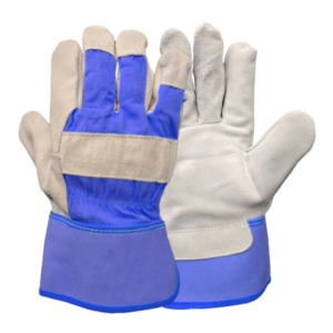 Guantes de Trabajo Más Vendidos, Guantes de Cuero Vacuno con Doble Palma Reforzada y Respaldo de Algodón con Diseño de Rayas - Product Image 3