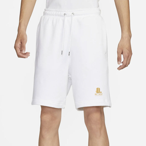 Pantalones Cortos Bermuda Blancos Estampados para Hombre, Cintura Media, Cierre con Cordón, Estilo Casual, 100% Algodón, Tejido de Punto Transpirable - Product Image 1