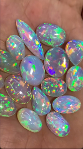 Ópalo Etíope Natural, Corte Pera, Formas Mixtas, Juego de Colores Brillantes y Efecto Fuego, Gema Suelta para Joyería W.A.GEMS - Product Image 2