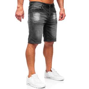 Nouveau Short Bermuda en Jean Décontracté pour Homme en Coton Uni, Style Printemps-Été, avec Logo Personnalisé, Effet Délavé - Product Image 2