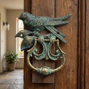 Battant de porte en fonte motif oiseau, design traditionnel, décoration d'entrée, écologique, imperméable, auto-adhésif, durable, accent décoratif intérieur pour la maison - Product Image 4