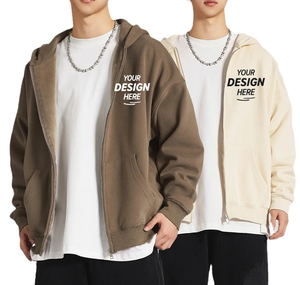 Customize <b>Mens</b> <b>Grey</b> Oversized <b>Zip</b>-Up <b>Hoodie</b> Solid Color Casual Hooded Sweatshirt Breathable Cotton French Terry Autumn Wear - Product Image 6