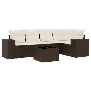 Conjunto de Sofás Modulares Grandes de Ratán PE Marrón para Jardín, Muebles Modulares Elegantes para Exteriores - Product Image 2