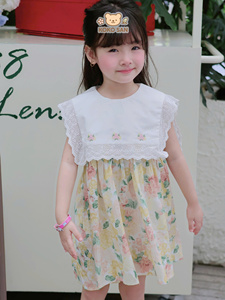 ชุดเดรสลูกไม้ลายดอกไม้สำหรับเด็กผู้หญิง ชุดเดรสเจ้าหญิงแขนกุด ชุดลำลองฤดูร้อน ชุดลำลองสำหรับเด็กผู้หญิง - ชุดโคโค่ซัน 012 - Product Image 1