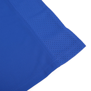 Maillot de football pour homme bleu à col en V et manches courtes avec bordure jaune, en maille respirante en polyester, vêtement de sport BRG, maillot de football américain - Product Image 5