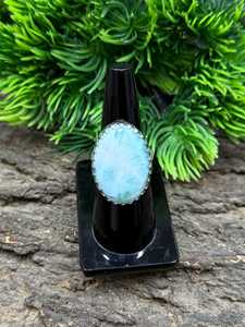 Larimar Vintage Oval Cut IGI Certified 925 Sterling Silver Plated Luxury Premium Grade Women's <b>Ring</b> Gift - Product Image 4