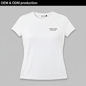 T-shirt de sport athlétique personnalisé pour femme, manches courtes, col rond, compression dynamique, ajusté, régulation thermique, maillot de sport d'été OEM ODM - Product Image 2