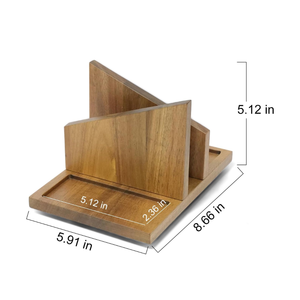 Porta Servilletas de Madera de Acacia de Alta Calidad con Soporte para Salero y Pimentero para Mesa, Encimera de Cocina, de Vietnam - Product Image 2
