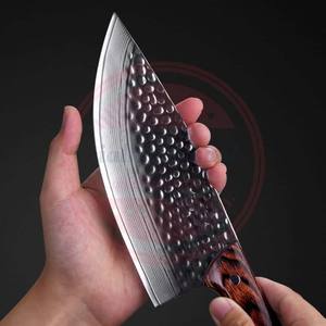 Cuchillo de Cocina Profesional de Acero de Damasco Hecho a Mano con Mango de Madera para Cortar Carne - Product Image 4