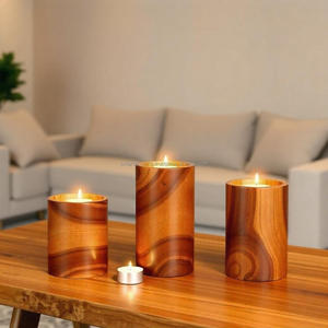 Portavelas de Madera de Acacia Hecho a Mano |   Diseño Moderno y Minimalista |   Decoración del Hogar y Regalos Premium para Bodas - Product Image 1