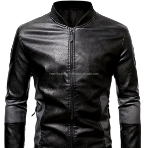 แจ็กเก็ตแฟชั่นหนังสำหรับผู้ชาย, แจ็กเก็ตแฟชั่นใหม่ล่าสุดใส่ได้พอดีกับผ้าแคนวาส - Product Image 1