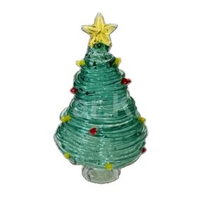 แก้วใสสีเขียวแบบแฮนด์เมดประดับต้นคริสต์มาสตกแต่งของขวัญปีใหม่แก้วเครื่องประดับแขวน - Product Image 1