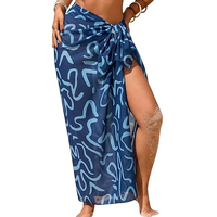 Hoge kwaliteit spandex/polyester snel drogende, met hittetransfer bedrukte sarong pareo strandjurk badkleding op maat gemaakte logo