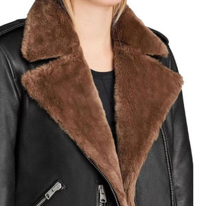 Vestes en cuir de mouton de qualité supérieure pour femmes avec doublure en polyester respirante, écologiques, pour l'hiver, par temps froid, personnalisables - Product Image 4