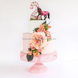 Superventas de 12 pulgadas redondo de metal rosa de calidad superior Soporte para Pastel de Bodas herramientas para pastel superior - Product Image 4
