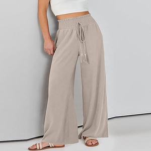 Vendeur de vêtements pour femmes Design personnalisé Pantalon tissé décontracté et coloré à la mode Pantalon ample à jambe droite pour femmes de bureau - Product Image 6