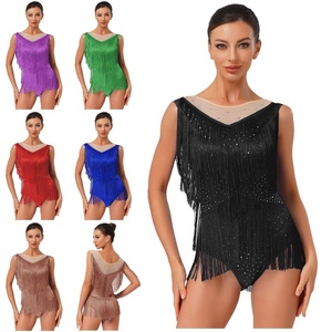 Traje de Baile Latino para Mujer, Leotardo de una Pieza para Práctica de <span class=keywords><strong>Tango</strong></span>, Chacha, Rumba, Samba, Actuaciones y Fiestas - Product Image 1