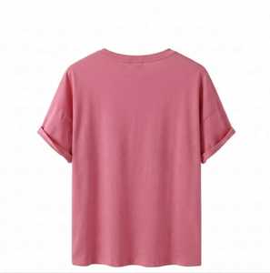 T-shirt tendance rose à manches courtes pour homme, col rond, coupe classique, vintage, 100 % coton jersey, respirant, séchage rapide - Product Image 2