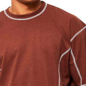 Camiseta de malla oversize estilo streetwear, jersey vintage Y2K personalizado de alta calidad, top con cuello en V y ribete en contraste - Product Image 3