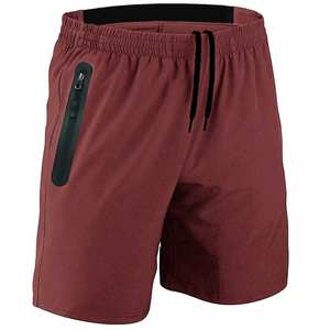 Men's Gym Fitness Casual Running <b>Shorts</b> Elastic Mid Waist Zip Pocket Athletic Workout with Drawstring Closure Pattern <b>Decoration</b> - Product Image 2