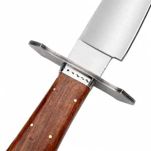 Couteau à lame fixe artisanal avec garde-lame en acier et manche en bois dur - Product Image 2