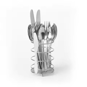Cheap Price Cylindrical Cutlery Holder Single Tier Rust Resistant <b>Kitchen</b> <b>Storage</b> <b>Rack</b> Minimalist Design Standing Type Tableware - Product Image 1