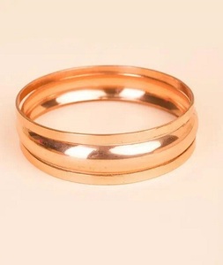 Pulseras de Cobre Sólido Martillado y Bañado en Oro de Alta Calidad para Sanación, Brazaletes de Seda, 99.99% Cobre Puro - Product Image 2