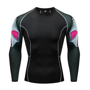 Mens Full Sleeve Rash Guard Black Sublimation <b>Print</b> Quick Dry Compression Shirt Sports Training Fitness Swim <b>Surfing</b> Cycling - Product Image 3