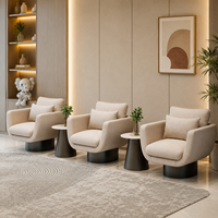 Fauteuil d'appoint moderne de luxe en tissu, style scandinave, pour salon, chambre ou hôtel